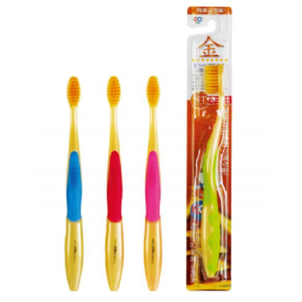 Зубная щетка для детей от 7 лет со сверхтонкими щетинками двойной высоты и противоскользящей ручкой (с ионами нефрита, мягкая), EQ MAXON 1 шт