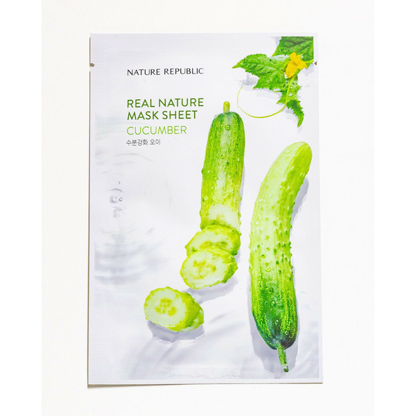 Маска для лица листовая Огурец Real Nature Cucumber Mask Sheet, NATURE REPUBLIC   23 г
