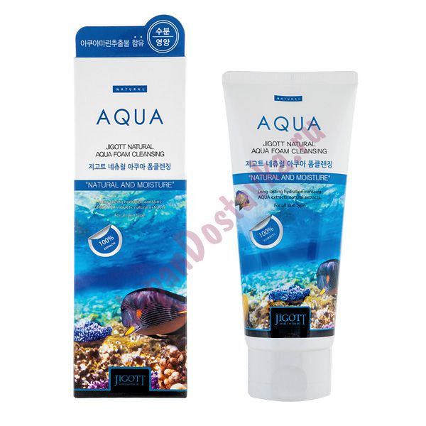 Пенка для умывания с аквамарином Natural Aqua Foam Cleansing, JIGOTT   180 мл