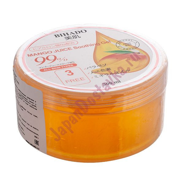 Гель для лица и тела увлажняющий, с соком манго 99% Mango Juice Soothing Gel, BIHADO 300 г  